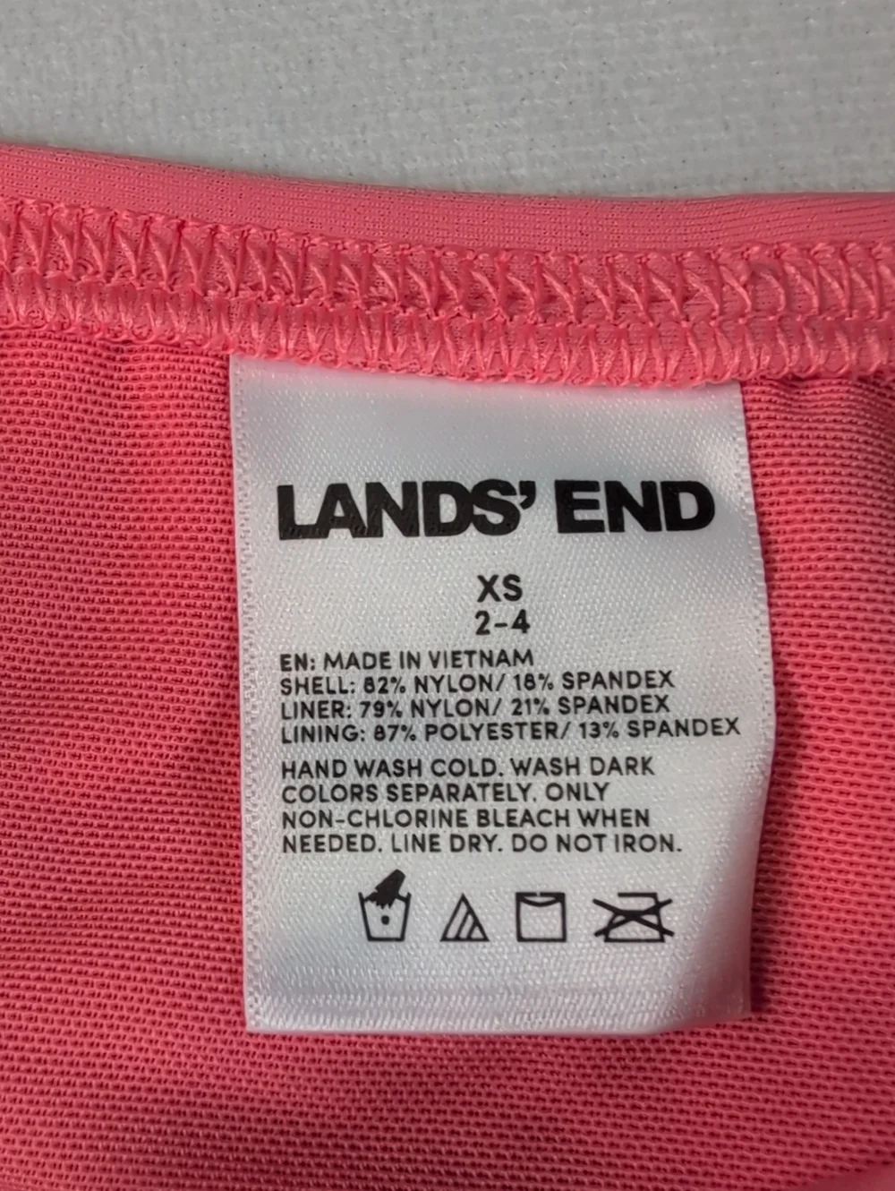 Lands' End Coral Pink High Waist Swim Bottoms Size XS